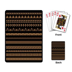 Set Antique Greek Borders Seamless Ornaments Golden Color Black Background Flat Style Greece Concept Playing Cards Single Design (rectangle) by BangZart