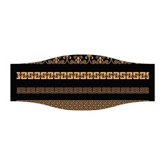 Set Antique Greek Borders Seamless Ornaments Golden Color Black Background Flat Style Greece Concept Stretchable Headband by BangZart