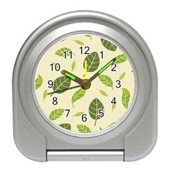 Leaf Spring Seamless Pattern Fresh Green Color Nature Travel Alarm Clock by BangZart