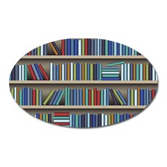 Bookshelf Oval Magnet by BangZart