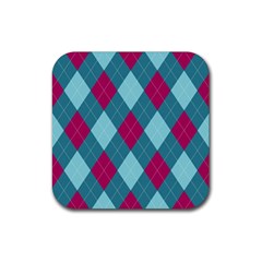 Argyle Pattern Seamless Fabric Texture Background Classic Argill Ornament Rubber Coaster (square)  by BangZart