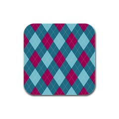 Argyle Pattern Seamless Fabric Texture Background Classic Argill Ornament Rubber Square Coaster (4 Pack)  by BangZart