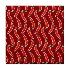 Chili Pattern Red Tile Coaster by BangZart