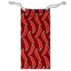 Chili Pattern Red Jewelry Bag by BangZart