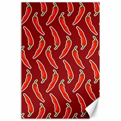 Chili Pattern Red Canvas 24  X 36  by BangZart