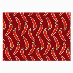 Chili Pattern Red Large Glasses Cloth (2 Sides) by BangZart