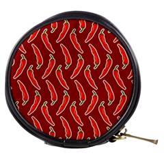 Chili Pattern Red Mini Makeup Bag by BangZart