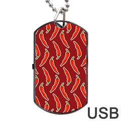 Chili Pattern Red Dog Tag Usb Flash (two Sides) by BangZart