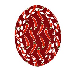 Chili Pattern Red Ornament (oval Filigree) by BangZart