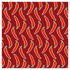 Chili Pattern Red Long Sheer Chiffon Scarf 