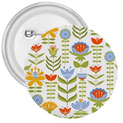 Seamless Pattern With Various Flowers Leaves Folk Motif 3  Buttons by BangZart