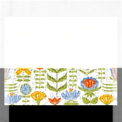 Seamless Pattern With Various Flowers Leaves Folk Motif Rectangular Jigsaw Puzzl by BangZart