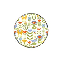 Seamless Pattern With Various Flowers Leaves Folk Motif Hat Clip Ball Marker