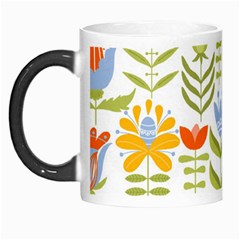 Seamless Pattern With Various Flowers Leaves Folk Motif Morph Mugs by BangZart