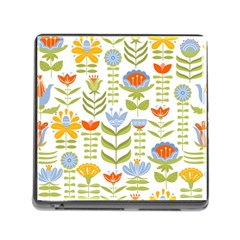 Seamless Pattern With Various Flowers Leaves Folk Motif Memory Card Reader (square 5 Slot) by BangZart