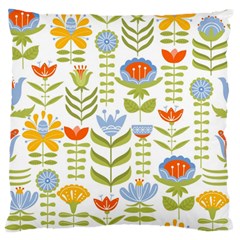 Seamless Pattern With Various Flowers Leaves Folk Motif Standard Flano Cushion Case (one Side) by BangZart