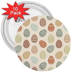 Seamless Pattern Colorful Easter Egg Flat Icons Painted Traditional Style 3  Buttons (10 Pack)  by BangZart