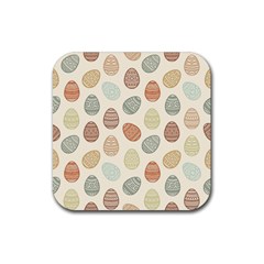 Seamless Pattern Colorful Easter Egg Flat Icons Painted Traditional Style Rubber Coaster (square)  by BangZart