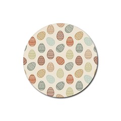 Seamless Pattern Colorful Easter Egg Flat Icons Painted Traditional Style Rubber Coaster (round)  by BangZart