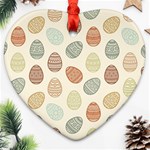 Seamless pattern colorful easter egg flat icons painted traditional style Heart Ornament (Two Sides) Front