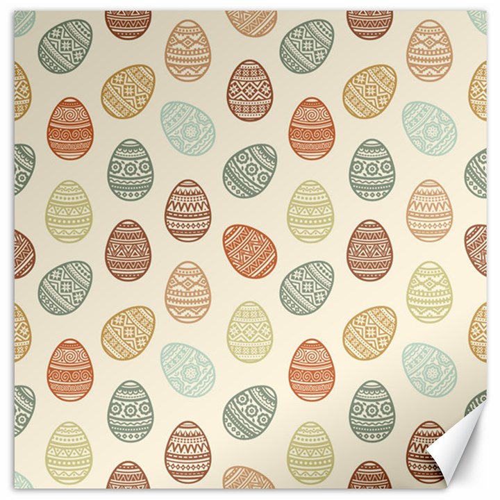 Seamless pattern colorful easter egg flat icons painted traditional style Canvas 12  x 12 