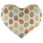 Seamless pattern colorful easter egg flat icons painted traditional style Large 19  Premium Flano Heart Shape Cushions Front