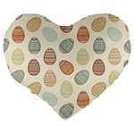 Seamless pattern colorful easter egg flat icons painted traditional style Large 19  Premium Flano Heart Shape Cushions Back