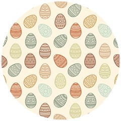 Seamless Pattern Colorful Easter Egg Flat Icons Painted Traditional Style Wooden Puzzle Round by BangZart