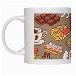 Vector seamless pattern with doodle coffee equipment White Mugs Left