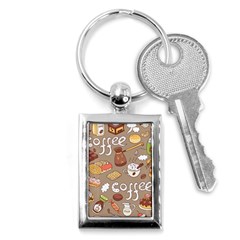 Vector Seamless Pattern With Doodle Coffee Equipment Key Chain (rectangle) by BangZart