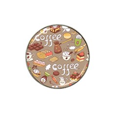 Vector Seamless Pattern With Doodle Coffee Equipment Hat Clip Ball Marker