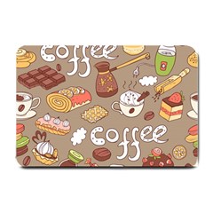 Vector Seamless Pattern With Doodle Coffee Equipment Small Doormat  by BangZart