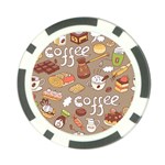 Vector seamless pattern with doodle coffee equipment Poker Chip Card Guard Front