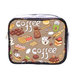 Vector Seamless Pattern With Doodle Coffee Equipment Mini Toiletries Bag (one Side) by BangZart