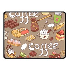 Vector Seamless Pattern With Doodle Coffee Equipment Fleece Blanket (small) by BangZart