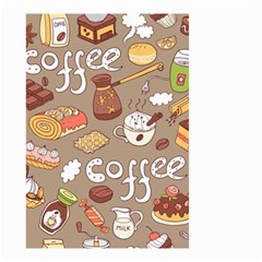 Vector Seamless Pattern With Doodle Coffee Equipment Small Garden Flag (two Sides)