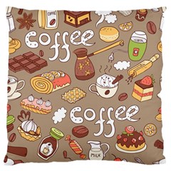 Vector Seamless Pattern With Doodle Coffee Equipment Large Flano Cushion Case (one Side) by BangZart