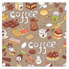 Vector Seamless Pattern With Doodle Coffee Equipment Large Satin Scarf (square) by BangZart