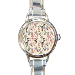 Watercolor Floral Seamless Pattern Round Italian Charm Watch by BangZart