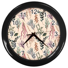 Watercolor Floral Seamless Pattern Wall Clock (black) by BangZart