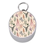 Watercolor floral seamless pattern Mini Silver Compasses Front