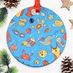 Hand drawn seamless pattern summer time Round Ornament (Two Sides) Front