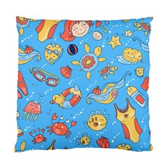 Hand Drawn Seamless Pattern Summer Time Standard Cushion Case (one Side)