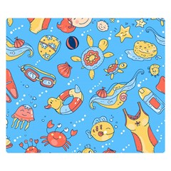 Hand Drawn Seamless Pattern Summer Time Double Sided Flano Blanket (small)  by BangZart