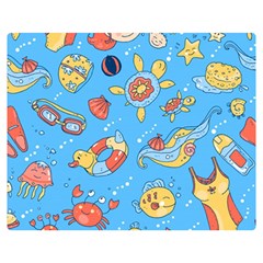 Hand Drawn Seamless Pattern Summer Time Double Sided Flano Blanket (medium)  by BangZart