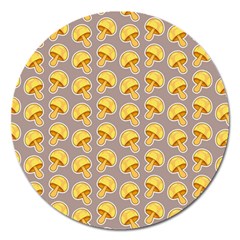 Yellow Mushroom Pattern Magnet 5  (round) by BangZart