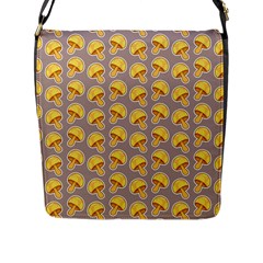 Yellow Mushroom Pattern Flap Closure Messenger Bag (l) by BangZart