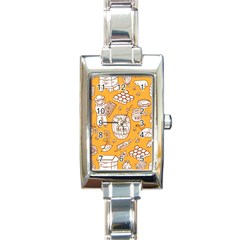 Vector Honey Element Doodle Seamless Pattern With Beehive Beeke Rectangle Italian Charm Watch by BangZart