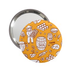 Vector Honey Element Doodle Seamless Pattern With Beehive Beeke 2 25  Handbag Mirrors by BangZart