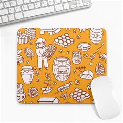 Vector Honey Element Doodle Seamless Pattern With Beehive Beeke Large Mousepads by BangZart